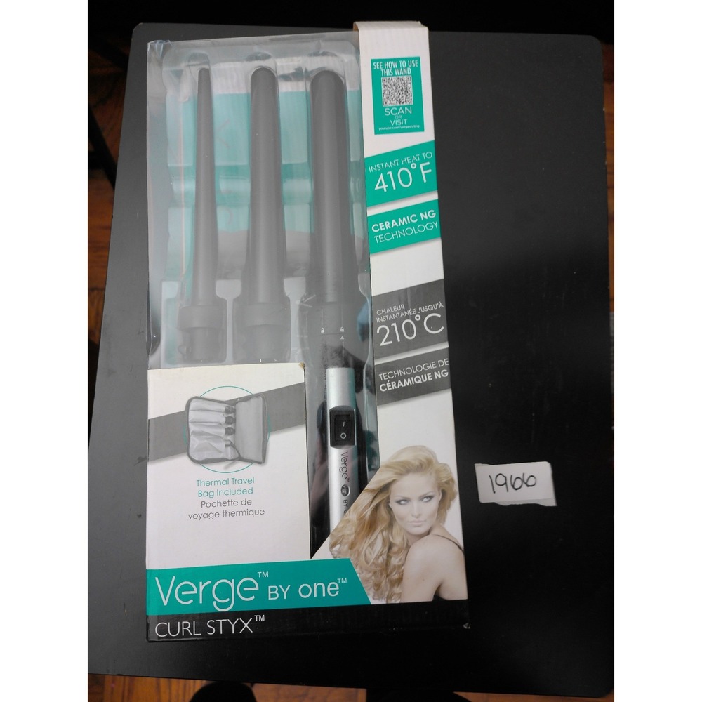 Verge Curl Styx Hair Wand Set Womens OS Black Ceramic Interchangeable 3-in-1 NIB